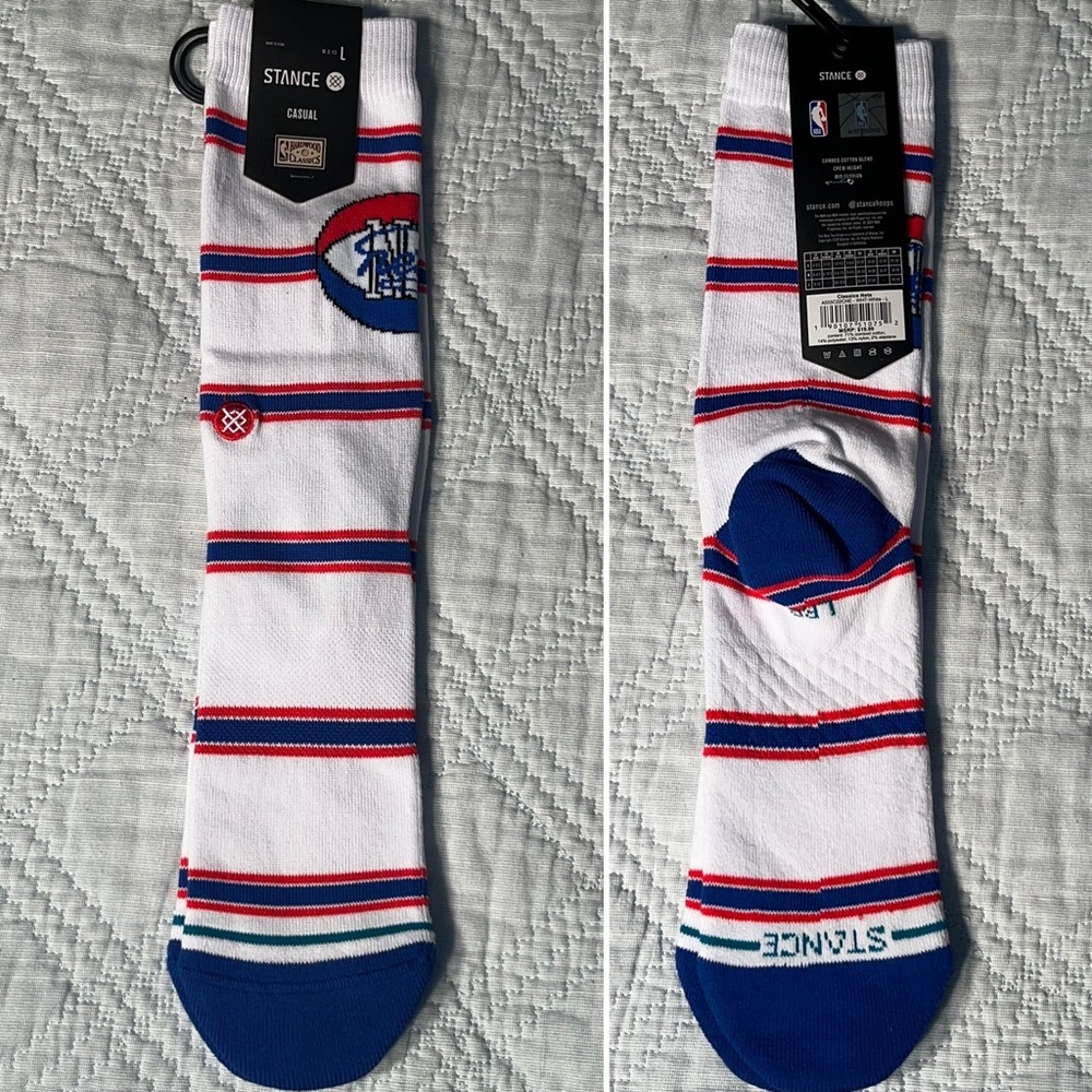 $19.99 Brooklyn Nets Stance NBA Hardwood Classics Crew Socks Large Men’s 9-13 - Picture 1 of 7
